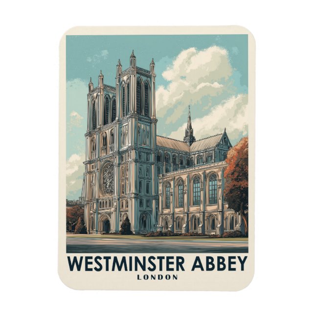 Westminster Abbey London Vintage resor Magnet (Vertikal)