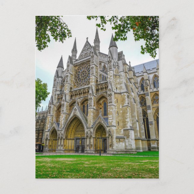 Westminster Abbey North Door, London UK Postcard Vykort (Framsida)