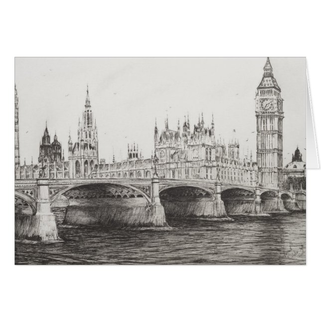 Westminster Bridge London UK. 30/10/2006 Hälsningskort (Framsidan Horizontal)