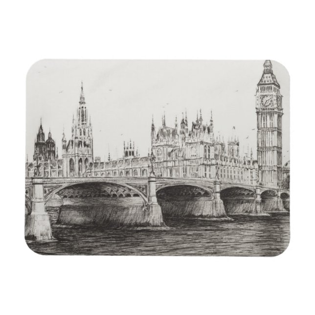 Westminster Bridge London UK. 30/10/2006 Magnet (Horisontell)