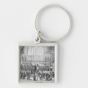 Westminster Hall Fyrkantig Silverfärgad Nyckelring