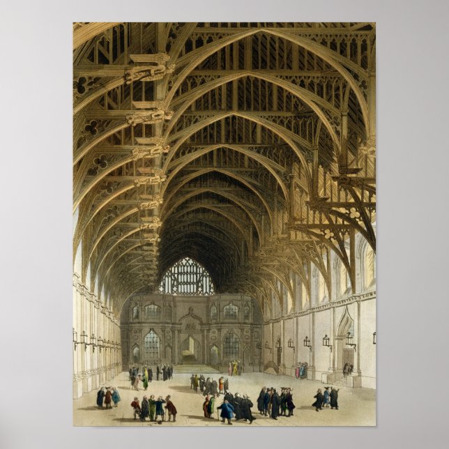Westminster Hall, graverad av J. Bluck pub Poster (Framsidan)