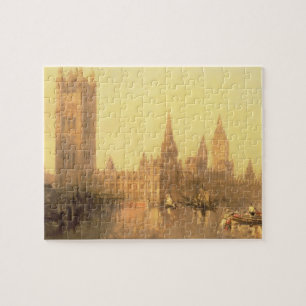 Westminster: Hus av parlamentet, c.1860 (olja på Pussel