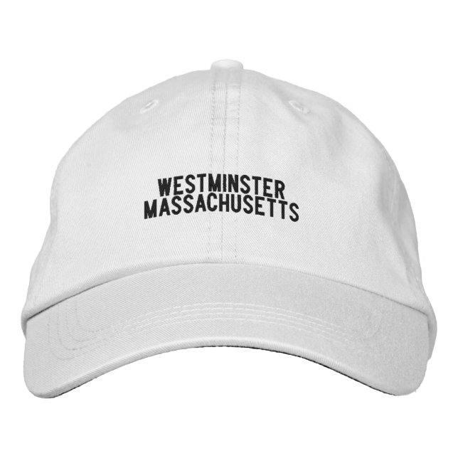 Westminster Massachusetts Hat Broderad Keps (Framsida)