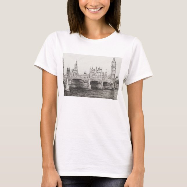 Westminster överbryggar London UK. 30/10/2006 Tee Shirt (Framsida)