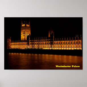 Westminster Palace i natt Poster