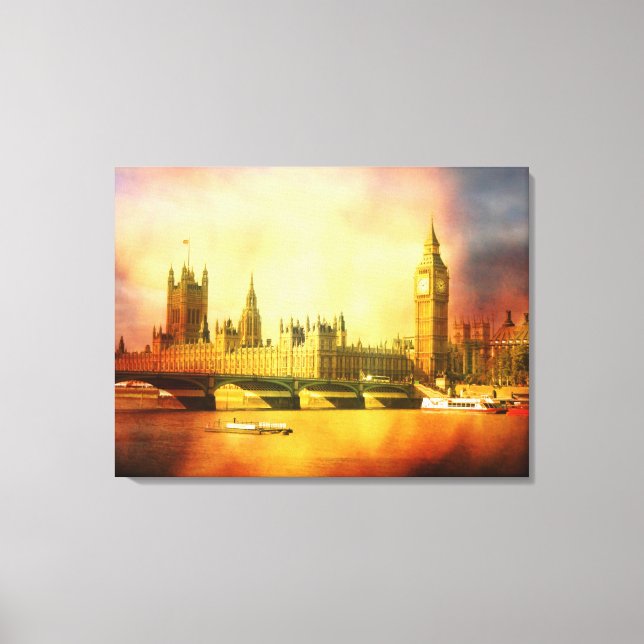 Westminster Palace och Bridge Canvastryck (Framsida)