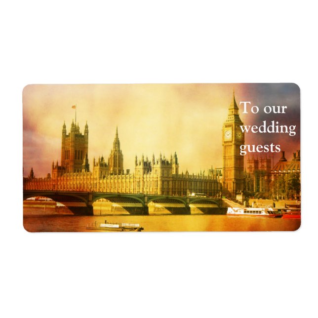 Westminster Palace och Bridge med Big Ben Fraktsedel (Framsidan)