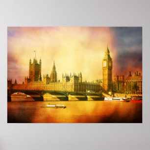 Westminster Palace och Bridge Poster