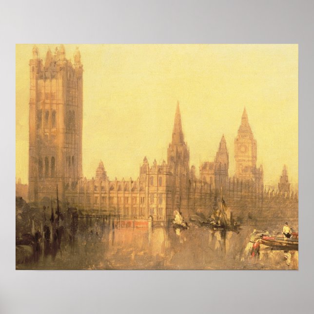 Westminster: Parlamentet, c.1860 (olja på Poster (Framsidan)