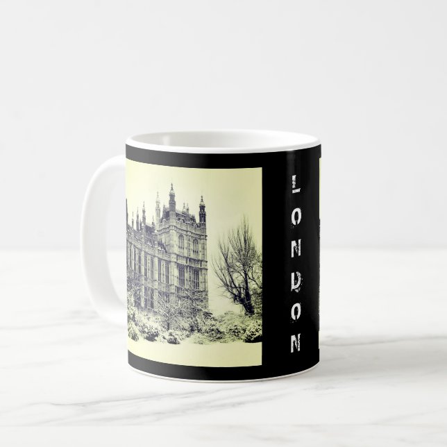 Westminster, parlamentet, Winter London - British Kaffemugg (Framsida vänster)