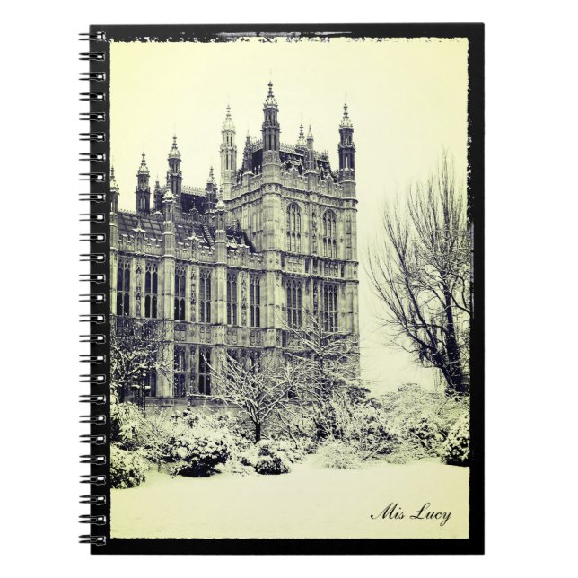 Westminster, parlamentet, Winter London - Storbrit Anteckningsbok (Framsidan)