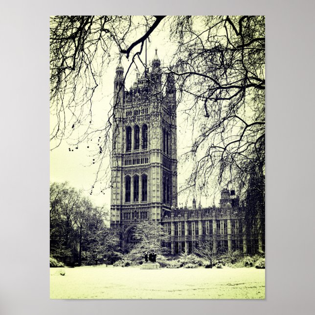 Westminster, parlamentet, Winter London - Storbrit Poster (Framsidan)