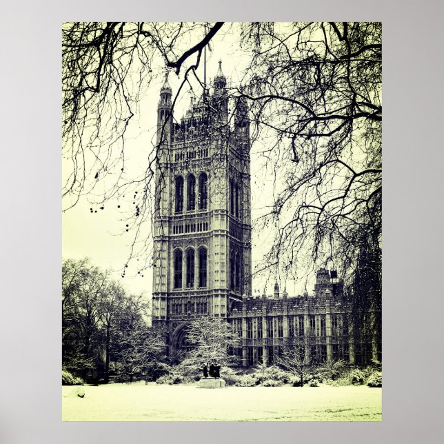 Westminster, parlamentet, Winter London - Storbrit Poster (Framsidan)