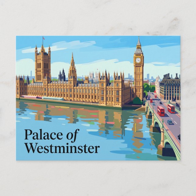Westminsterpalatset Storbritannien Vykort (Framsida)