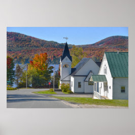 Westmore Church vid Lake Willoughby Poster