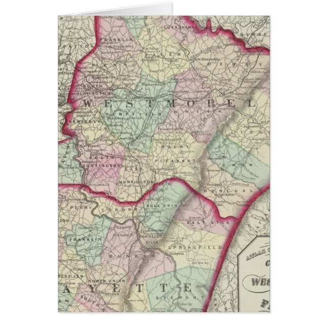 Westmoreland, Fayette fylken Hälsningskort (Framsidan)