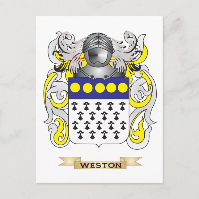 Weston Family Crest (Jackande av Arm) Vykort (Framsida)