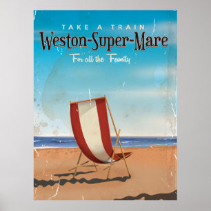 Weston Toppen Mare vintage resor poster. Poster