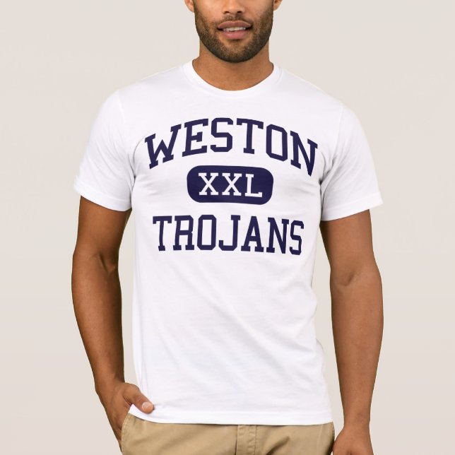Weston - Trojans - kick - Weston Connecticut T Shirt (Framsida)