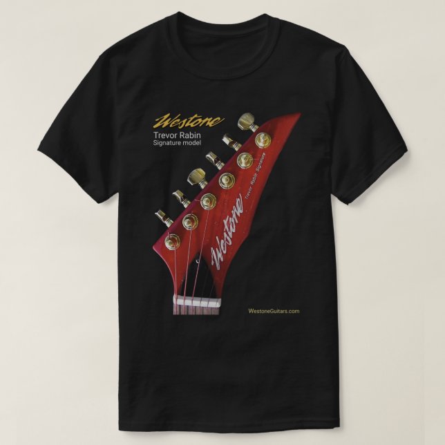 Westone guitars Trevor Rabin namnteckning huvudvär T Shirt (Design framsida)