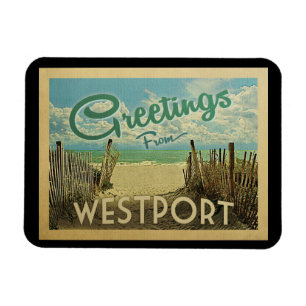 Westport Connecticut Beach Vintage resor Magnet