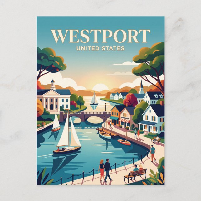 Westport Connecticut Vykort (Framsida)
