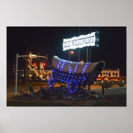 Westport, Missouri, Covered Wagon Helgdag Ljus Poster