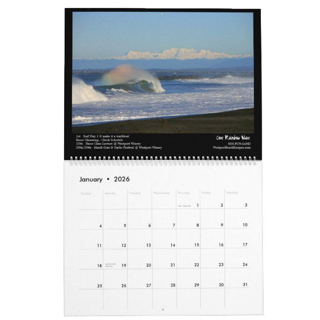 Westport som surfar 2012 kalender (Jan 2026)