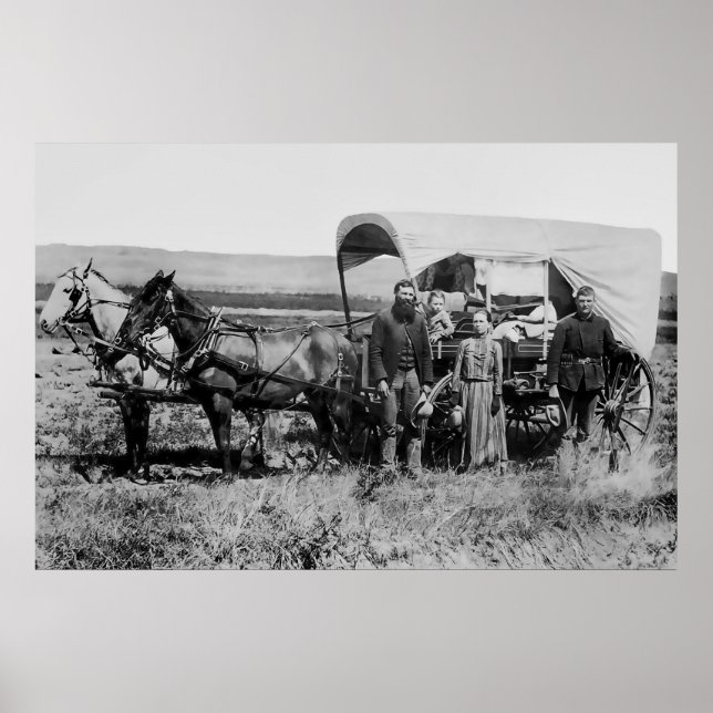 WESTWARD FAMILY IN COVERED WAGON C. 1886 POSTER (Framsidan)