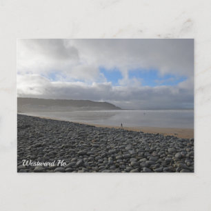 Westward Ho North Devon Beach-vykort Vykort