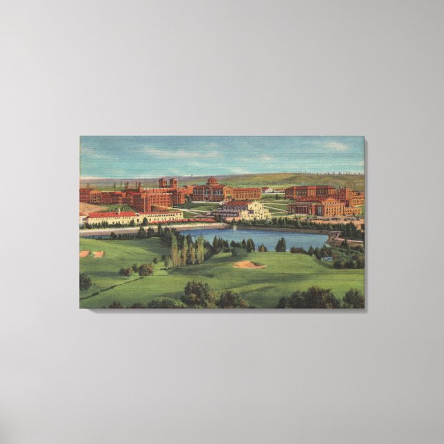 Westwood Backe, CA - View of U.C.L.A. Campus Canvastryck (Framsida)