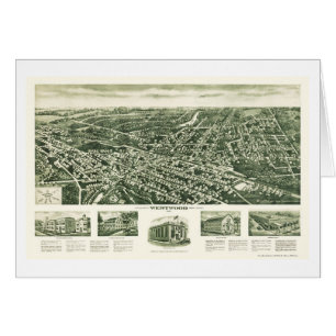 Westwood panorama- karta för NJ - 1924 Hälsningskort
