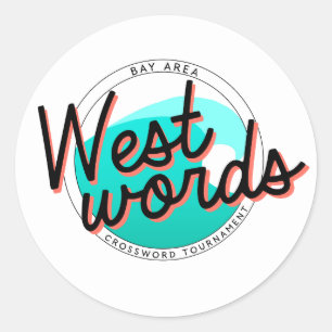 Westwords Sticker (lakan av 6) Runt Klistermärke
