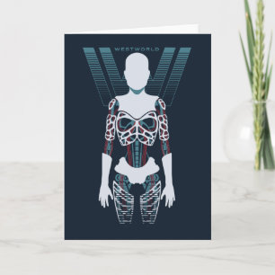 Westworld Android Skeleton Över Logotypen Kort