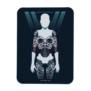 Westworld Androidskelett över logotyp Magnet