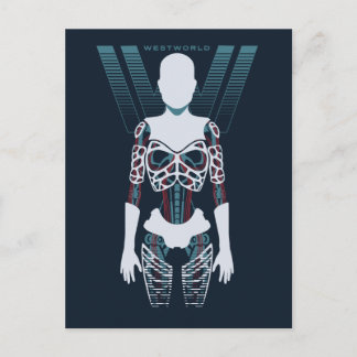 Westworld | Androidskelett över logotyp Vykort