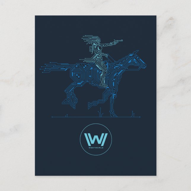 Westworld | Dolores Riding Horse Circuit Graphic Vykort (Framsida)