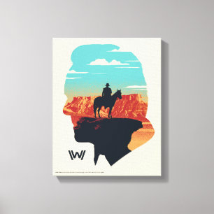 Westworld Ford Silhouette of Man in Black Canvastryck