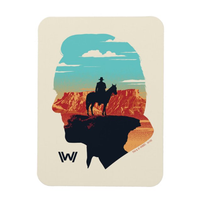 Westworld | Ford Silhouette of Man in Black Magnet (Vertikal)