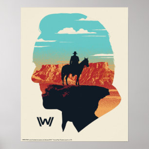 Westworld   Ford Silhouette of Man in Black Poster