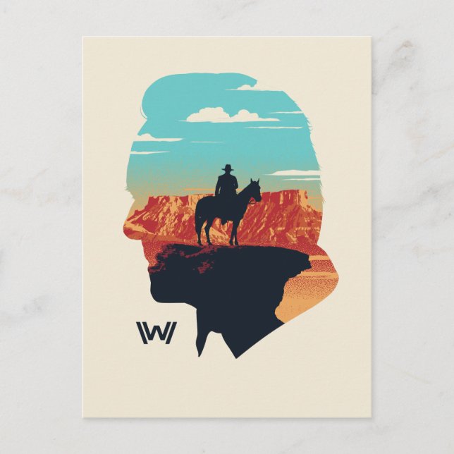 Westworld | Ford Silhouette of Man in Black Vykort (Framsida)