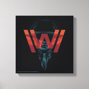 Westworld Logotypen i svart grafik Canvastryck