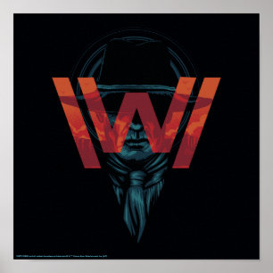 Westworld   Logotypen i svart grafik Poster