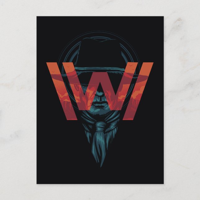 Westworld | Logotypen i svart grafik Vykort (Framsida)