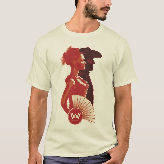 Westworld | Maeve & Hector Stencil Porträtt T Shirt (Framsida)