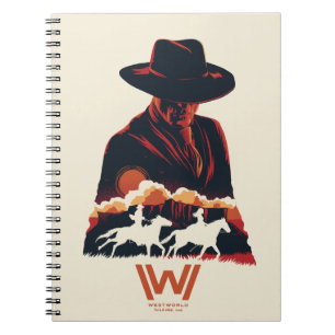 Westworld Man i Black Desert Silhouette Anteckningsbok