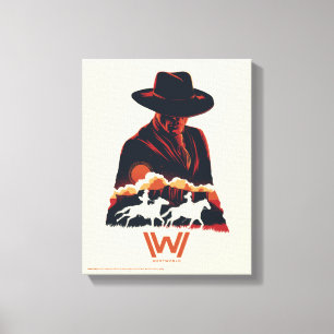 Westworld Man i Black Desert Silhouette Canvastryck