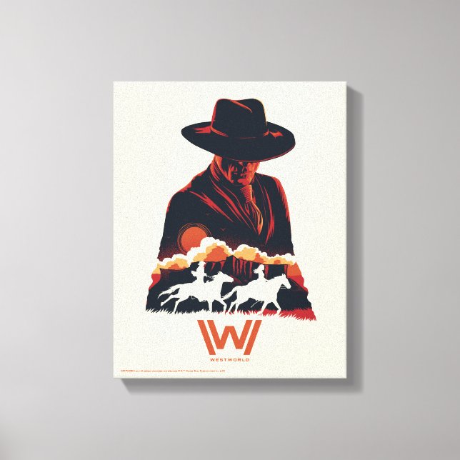 Westworld | Man i Black Desert Silhouette Canvastryck (Framsida)