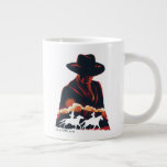 Westworld | Man i Black Desert Silhouette Jumbo Mugg<br><div class="desc">Kolla här stencil porträtt från mannen i Black,  med silhuetter från William och Dolores  genom öknen tillsammans.</div>